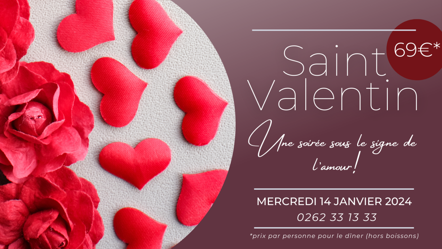 Saint Valentin 2024 Hôtel Latitude21