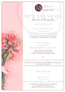 Image : Menu de la fête des mères 2024 - Restaurant La Parenthèse | Hôtel Latitude 21
