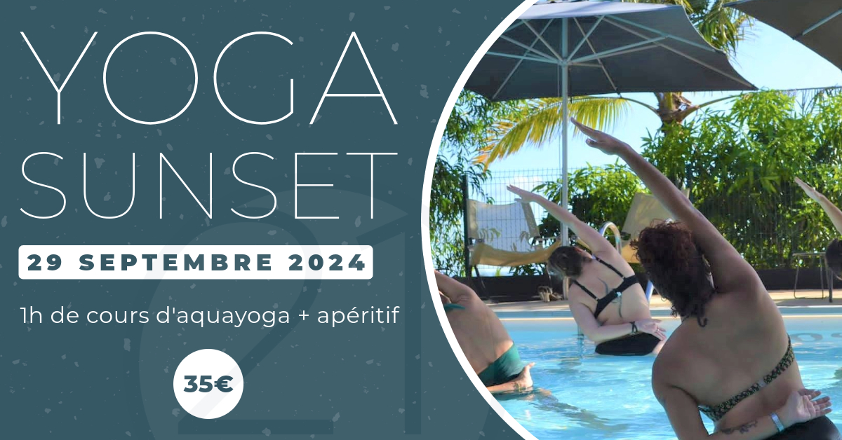 Image : Yoga sunset - Septembre 2024 | Hôtel Latitude 21